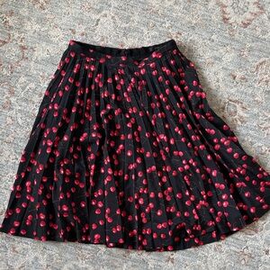 J. Crew Black Skirt with Red Cherry Print- size 4